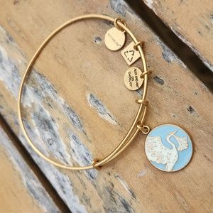 Alex and Ani Rafaelian Gold Special Delivery Stork Bangle Bracelet